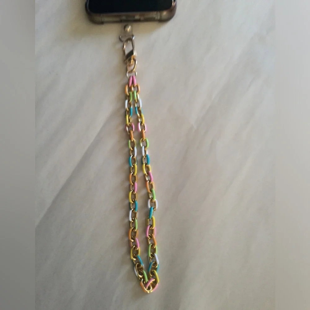 Pastel Multi-Color Chain Phone Wrist Strap